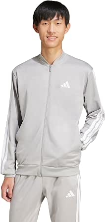 adidas Men's Tricot Regular Fit Sportswear Track Top, Medium Grey Heather, Large