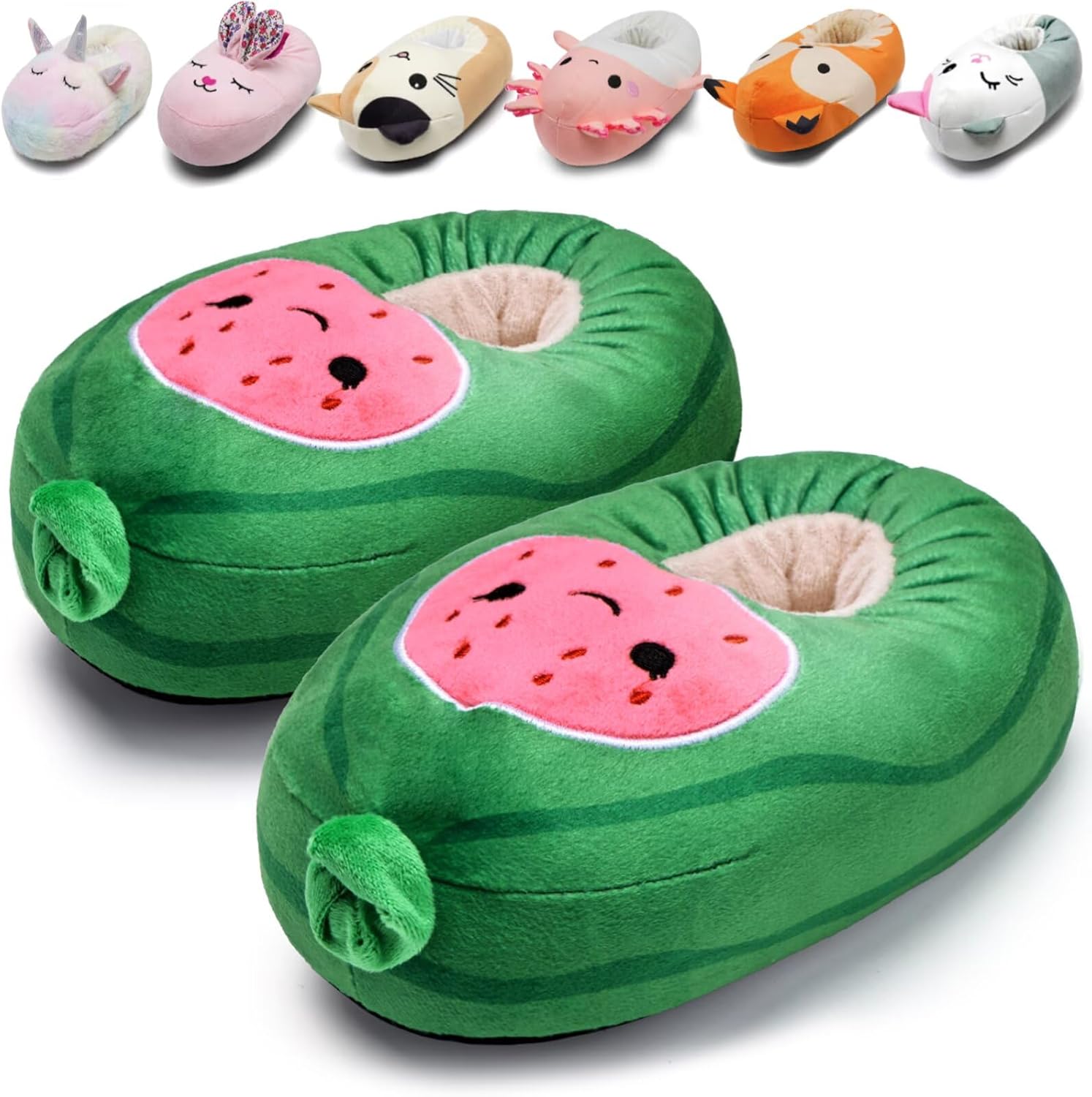 IceUnicorn Toddler Slippers Kids Cute Funny Animal House Shoes Girls Boys Christmas Fluffy Bedroom Indoor Slipper, Cat, Bunny, Unicorn, Axolotl, Fox