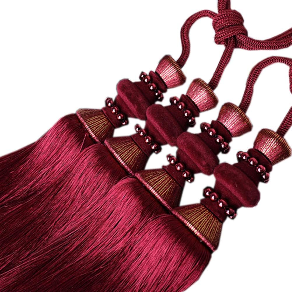 High-Grade Double Balls Tassels Curtain Tiebacks 1 Pair Curtain Tiebacks Holdbacks (Dark Coffee)