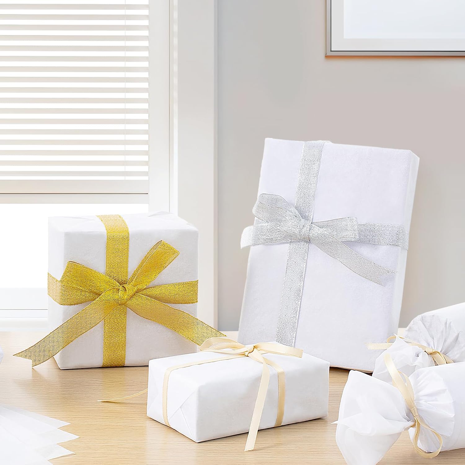 Simetufy 115 Sheets White Tissue Paper for Gift Bags, 14 x 20 Inches Tissue Paper Bulk for Packaging, Gift Wrapping, Crafts, Holiday, Birthday, Christmas, Party Decor