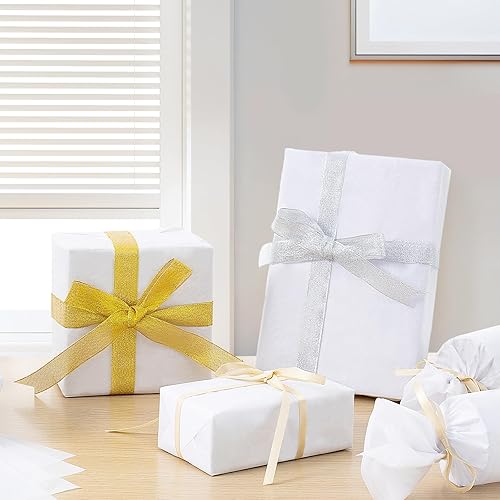 Miniatura 5 de Simetufy Papel de seda blanco para bolsas de regalo, 115 hojas de papel de regalo blanco de 14 x 20 pulgadas, papel de seda de regalo a granel para