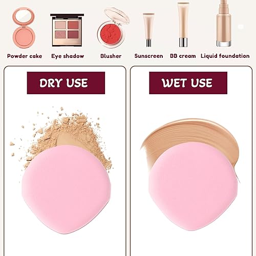 Miniatura 5 de 8 esponjas de maquillaje acolchadas para mezclar aire soplos de maquillaje para base, lágrimas en polvo, esponja coreana, baja absorción, base de