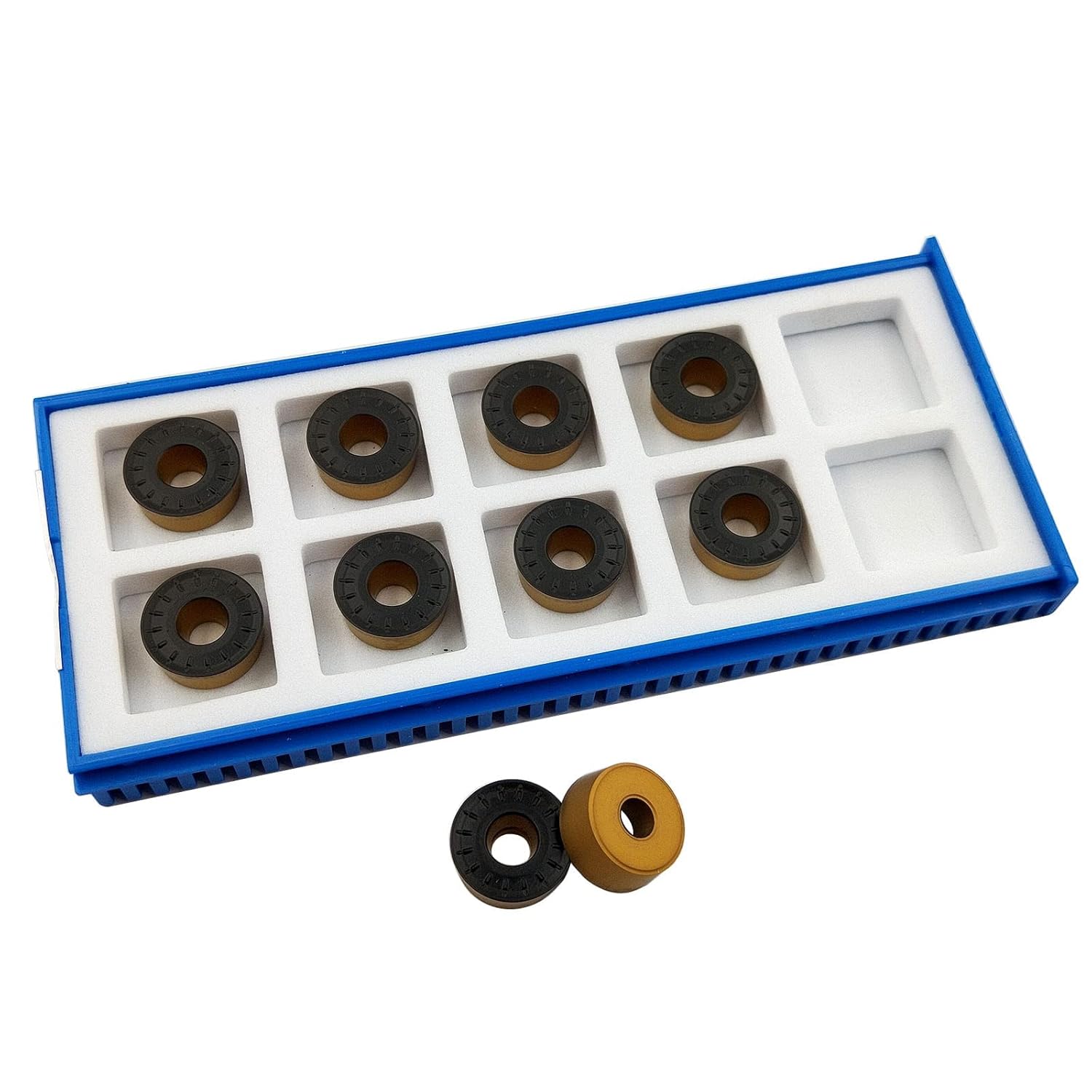 GBJ 10PCS RCMX1606 -Hip R8 Double Coating Lathe Turning Inserts Round Carbide Inserts Cutting Tools Especially for Steel and Stainless Iron Parts on SRDCN 3232P16 Turning Holder