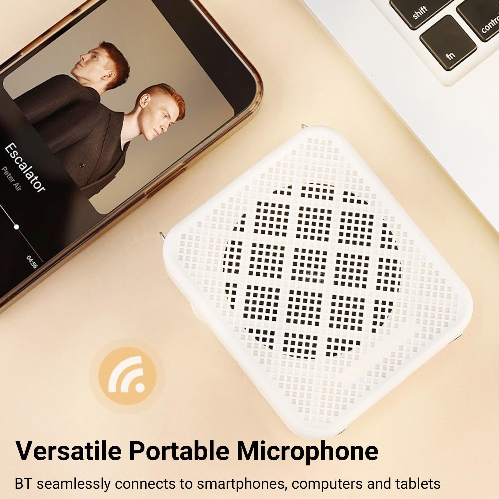 Alomejor Amplificatore Vocale, con Microfono con Cuffia Cablata, Amplificatore di Ingresso MP3 AUX, Ricaricabile, per Insegnanti e Relatori (White)
