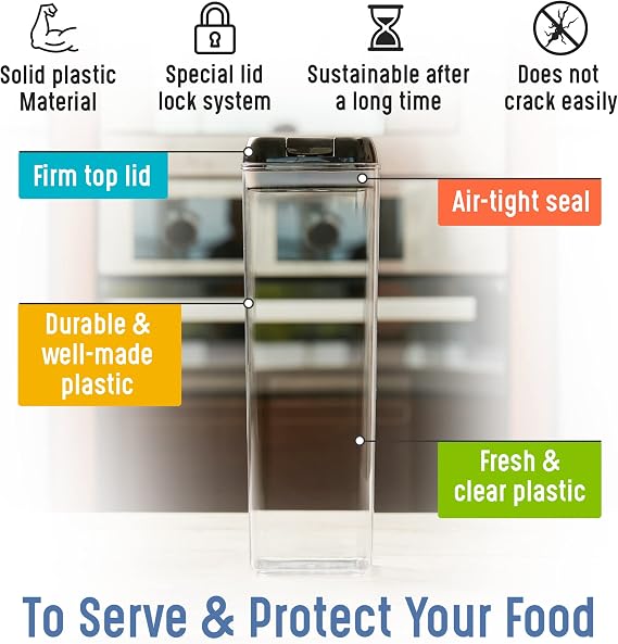 Airtight Food Storage Containers Durable Food Containers to Keep Food Fresh Tidy Your Kitchen Using Our Pantry Storage Airtight Containers for Organizing - 3pc set