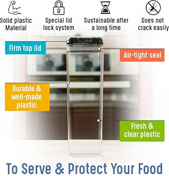 Airtight Food Storage Containers Durable Food Containers to Keep Food Fresh Tidy Your Kitchen Using Our Pantry Storage Airtight Containers for Organizing - 3pc set