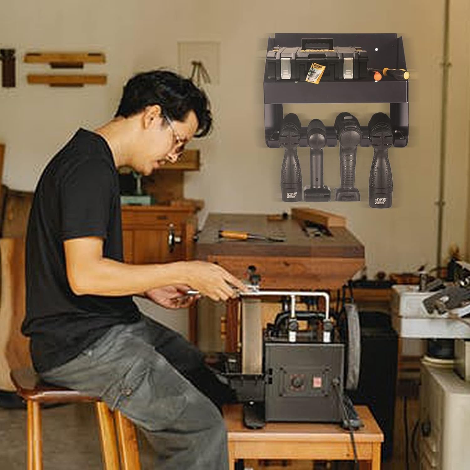 Ultrawall Heavy Duty Power Tool Rack for Electric Drill,Organizer Wall Mount Fits for Garage, Home, Workshop, Shed Power Tool Storage : Tools & Home Improvement