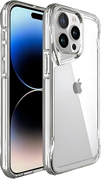 Defend Series Crystal Clear Ultra Transparent Back Hard Polycarbonate Edges Soft Silicone Super Protective Case for Minesque iPhone 16 Pro Max (Transparent, 16 Pro Max)