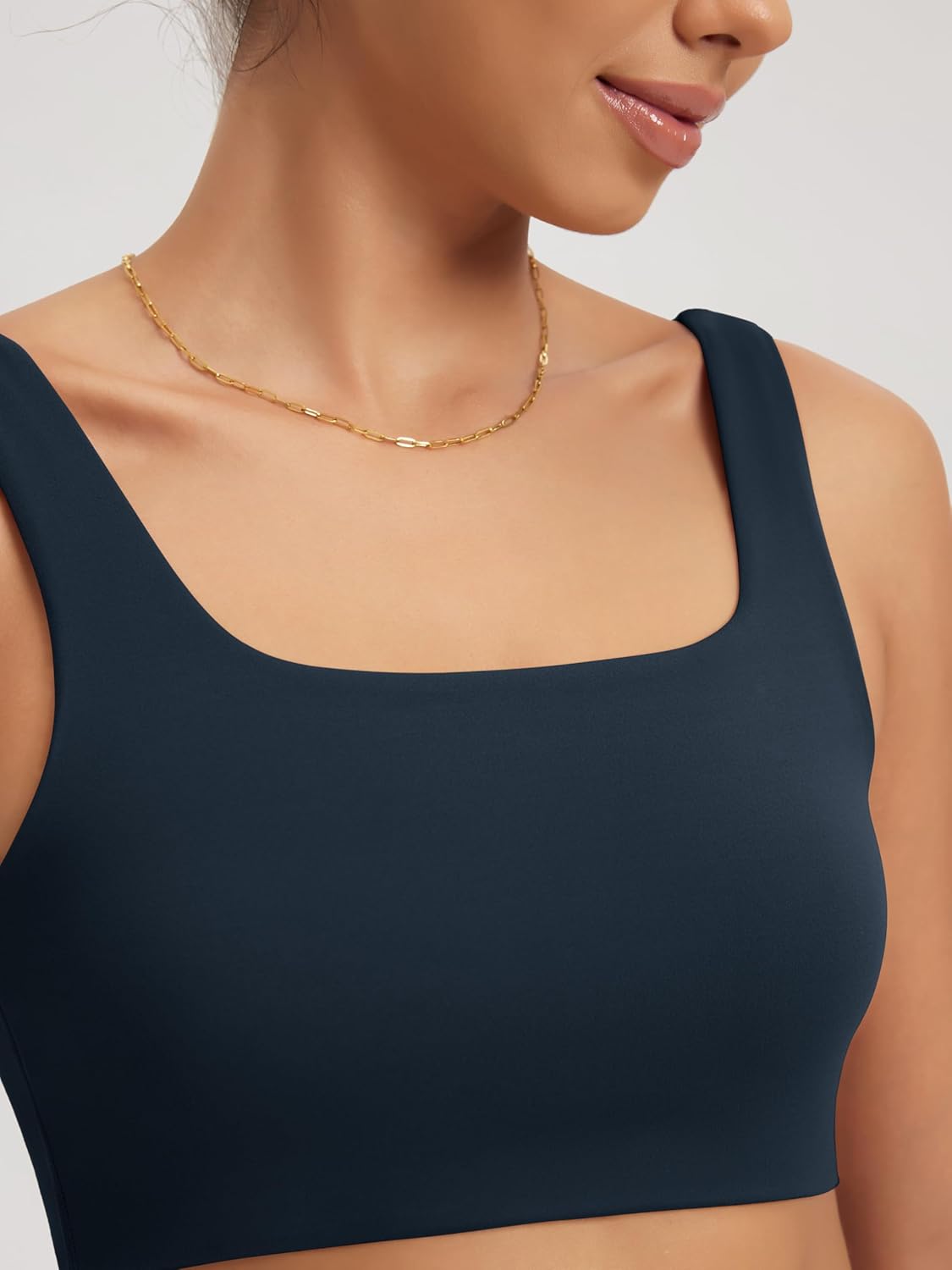 ODODOS Square Neck Sports Bra for Women Wirefree Non Padded Yoga Tank Workout Crop Tops - Image 5