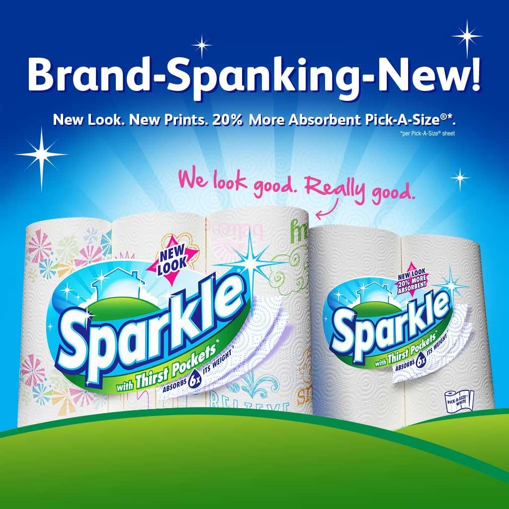 Sparkle Paper Towels, Print, 12 Large Rolls