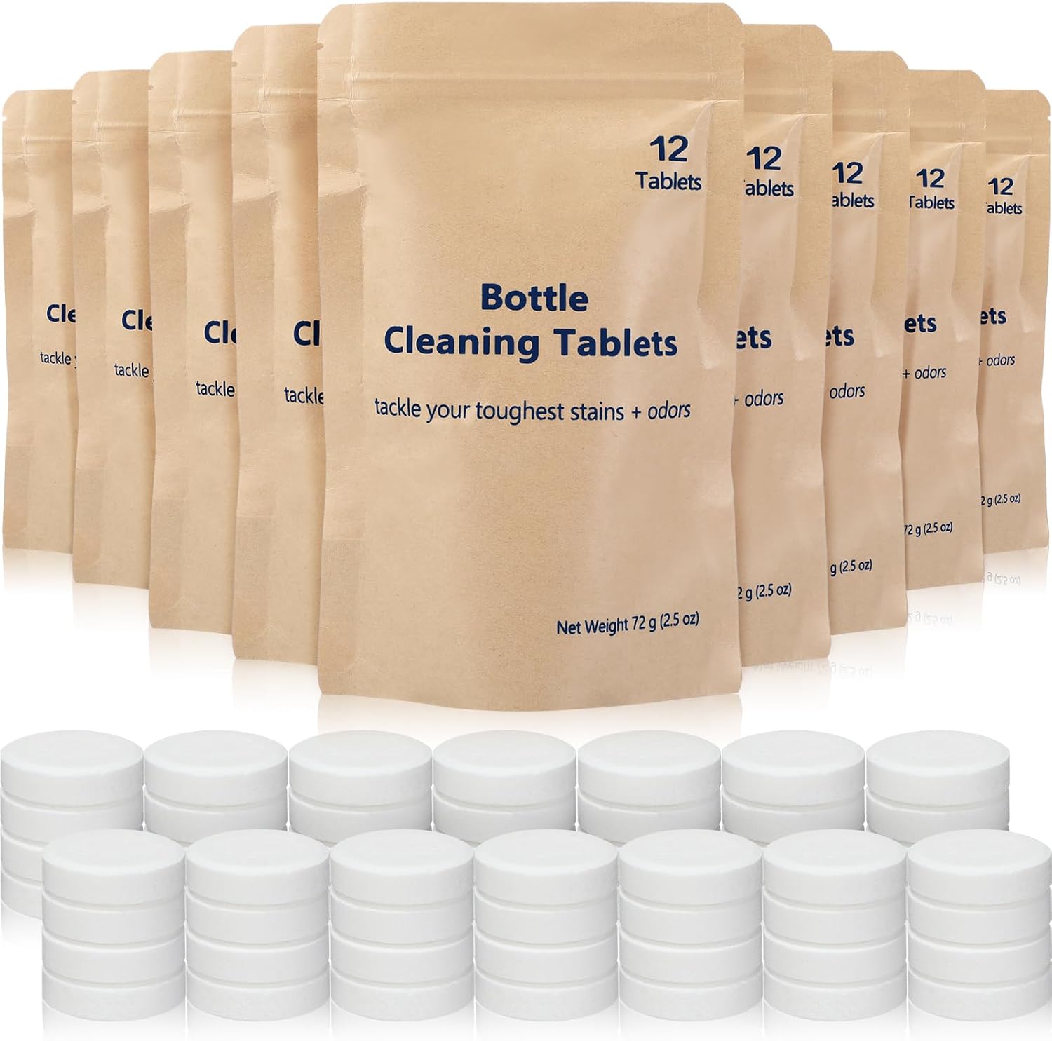 Ziliny 96 Pcs Water Bottle Cleaning Tablets Stainless Steel