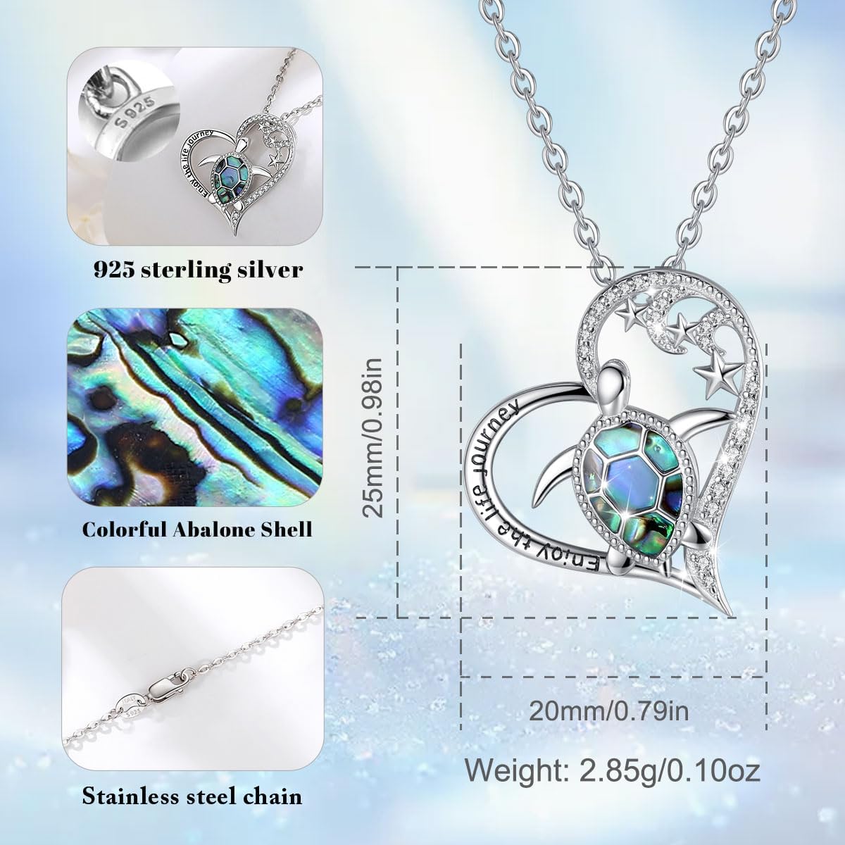 AEONSLOVE 925 Sterling Silver Animal Necklaces, Elephant/Sea Turtle/Highland Cow Pendant Necklaces Animals Jewelry Gifts for Women