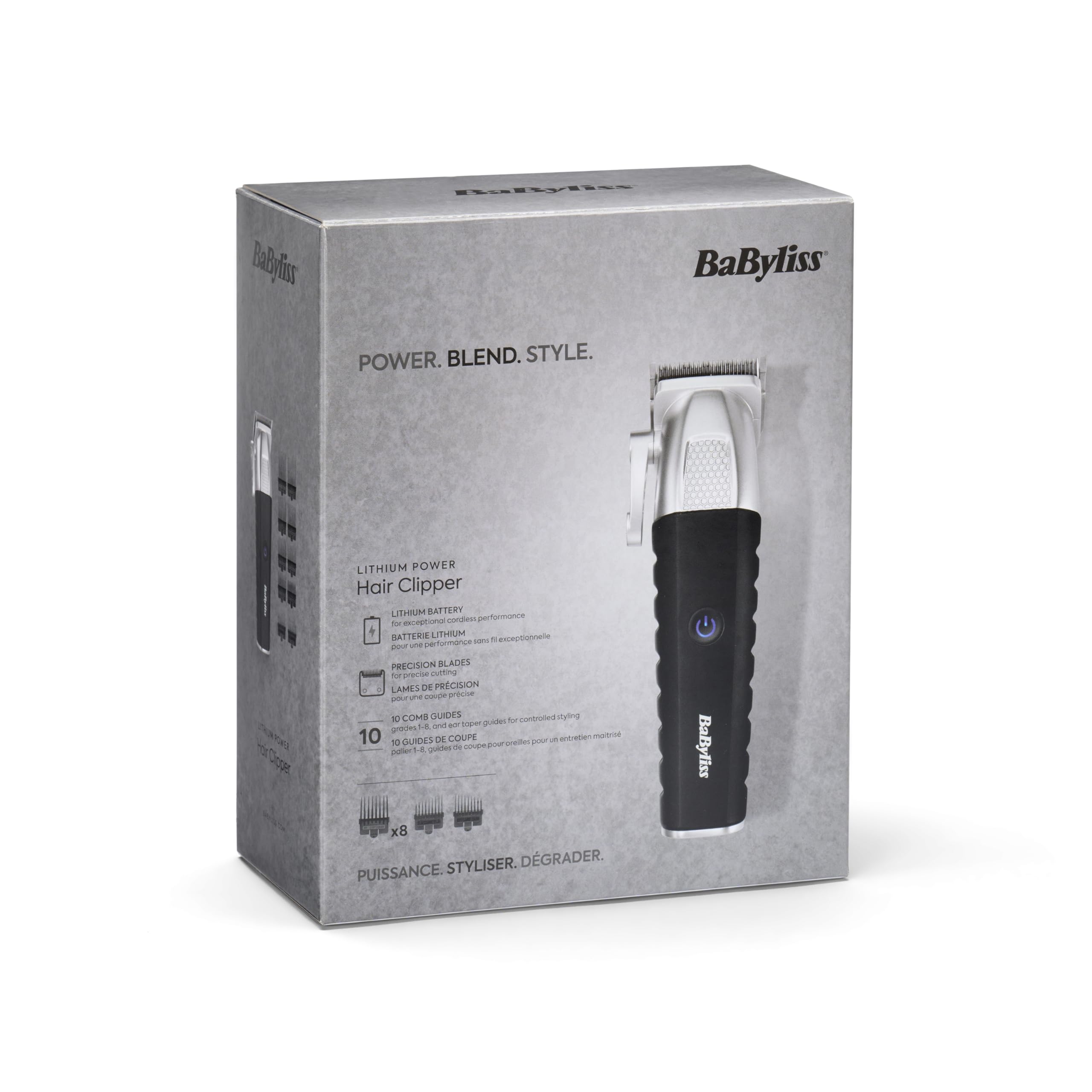 BaByliss Cortapelos Lithium Power, Inalámbrico, Batería de litio, Carga rápida, Cuchillas de acero japonés