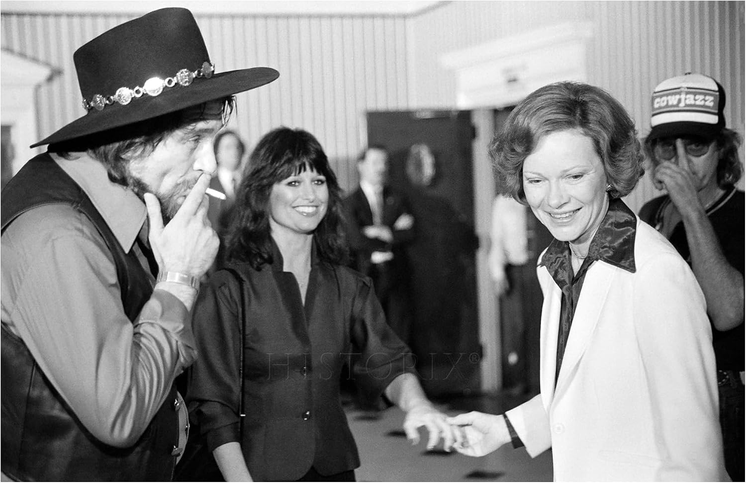 HISTORIX Vintage 1980 First Lady Rosalynn Carter Photo Print - 11x17 Inch Vintage Photo of Rosalynn Carter with Waylon Jennings & Jesse Colter Poster