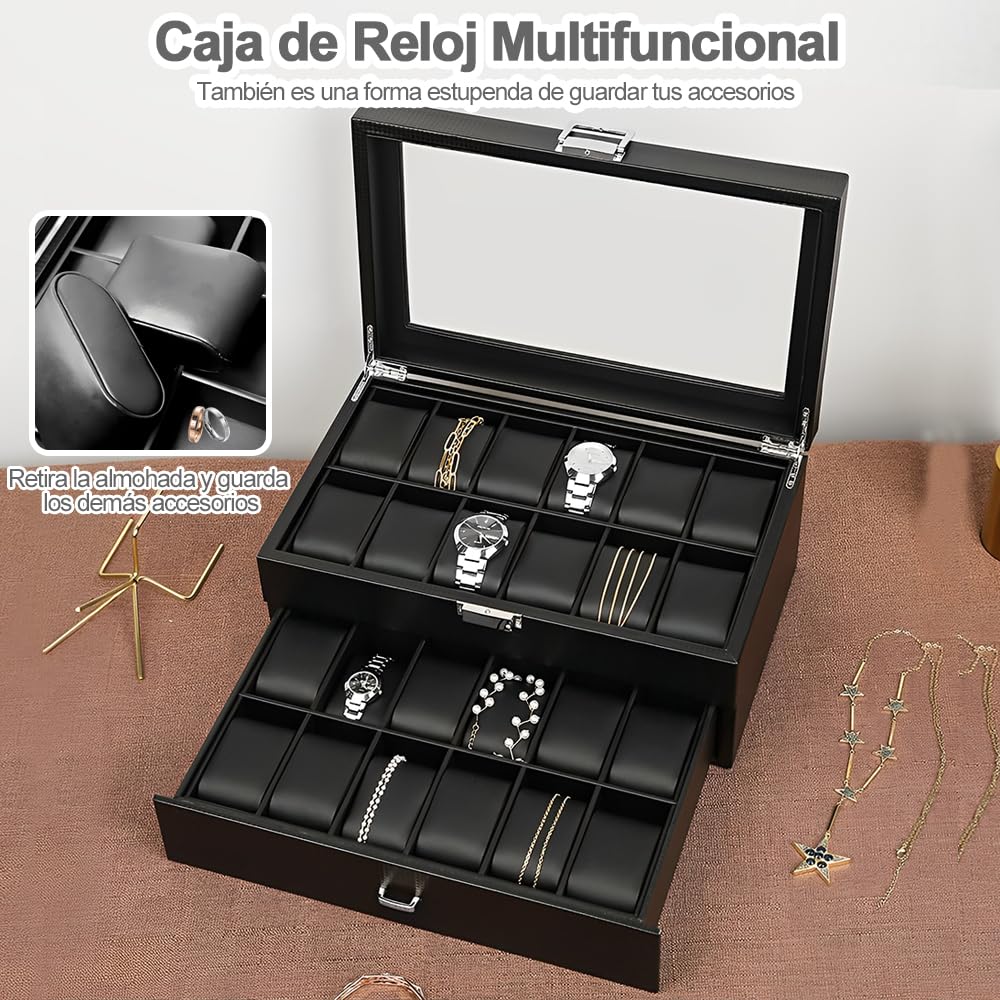 Reloj Casio Hombre Caja De Reloj, Joyero De Cuero Para Hombre Con