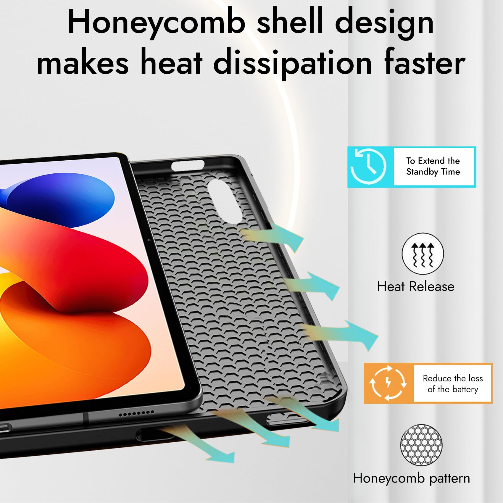 Robustrion Cover for Redmi Pad 2 Pro 12.1 inch Cover Case with Pencil Holder, Trifold Cover Case for Redmi Pad 2 Pro 5G Tablet Cover [Auto Sleep Wake Support] - Black — Amazon image 4