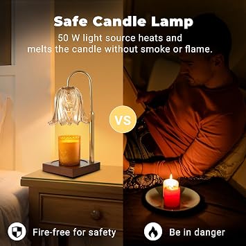 GODONLIF Candle Warmer Lamp, Adjustable Height Candle Warmer, Timer, Dimmable, Home Decor, Wax Melts Warmer for Jar Candles with 2 Bulbs