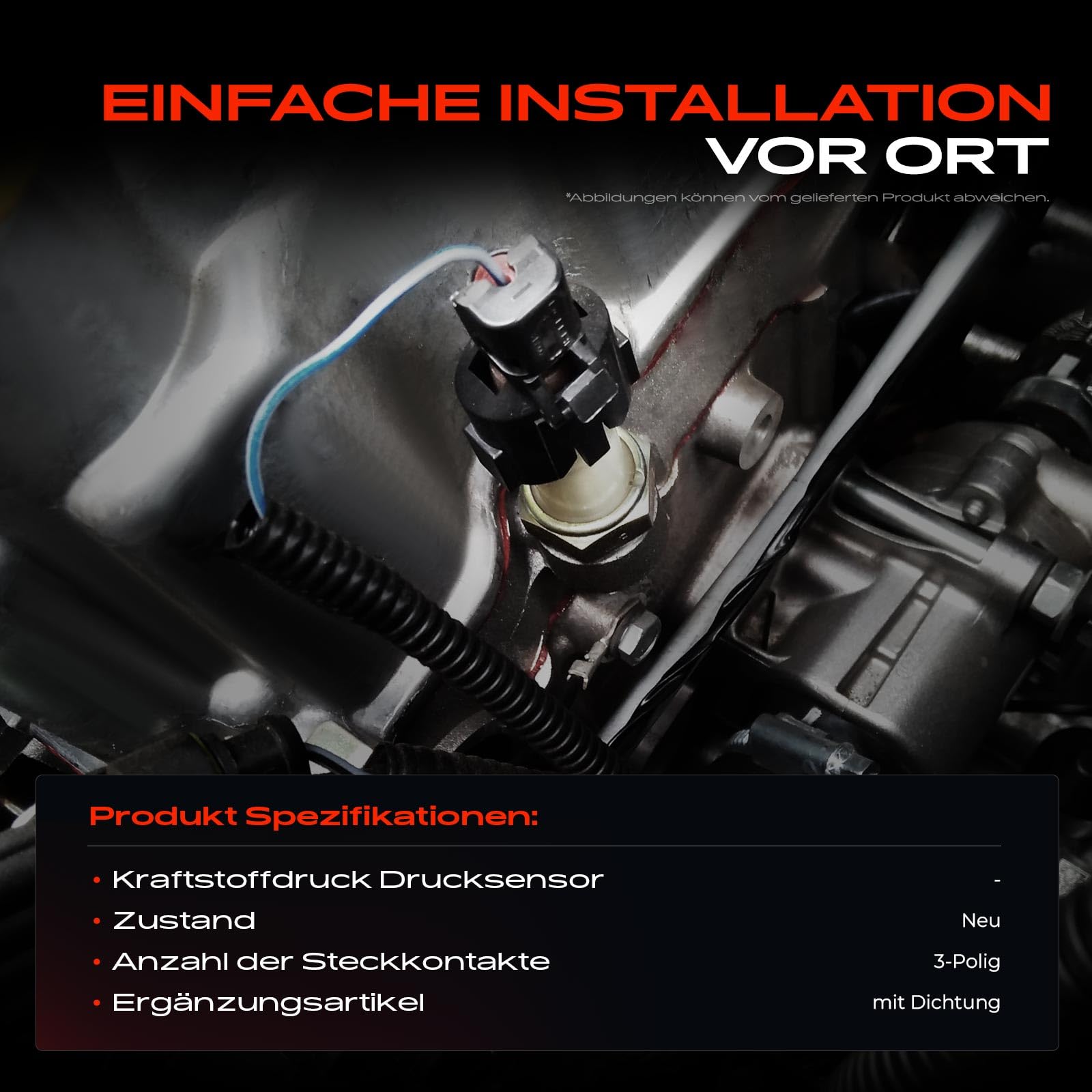 Frankberg Sensor Kraftstoffdruck Drucksensor für A3 A8 Q7 Altea Octavia Superb Caddy E-O-S Golf J-e-t-t-a 1K P-a-s-s-a-t 362 357 365 Polo 9N 2002-2018 03C906051A
