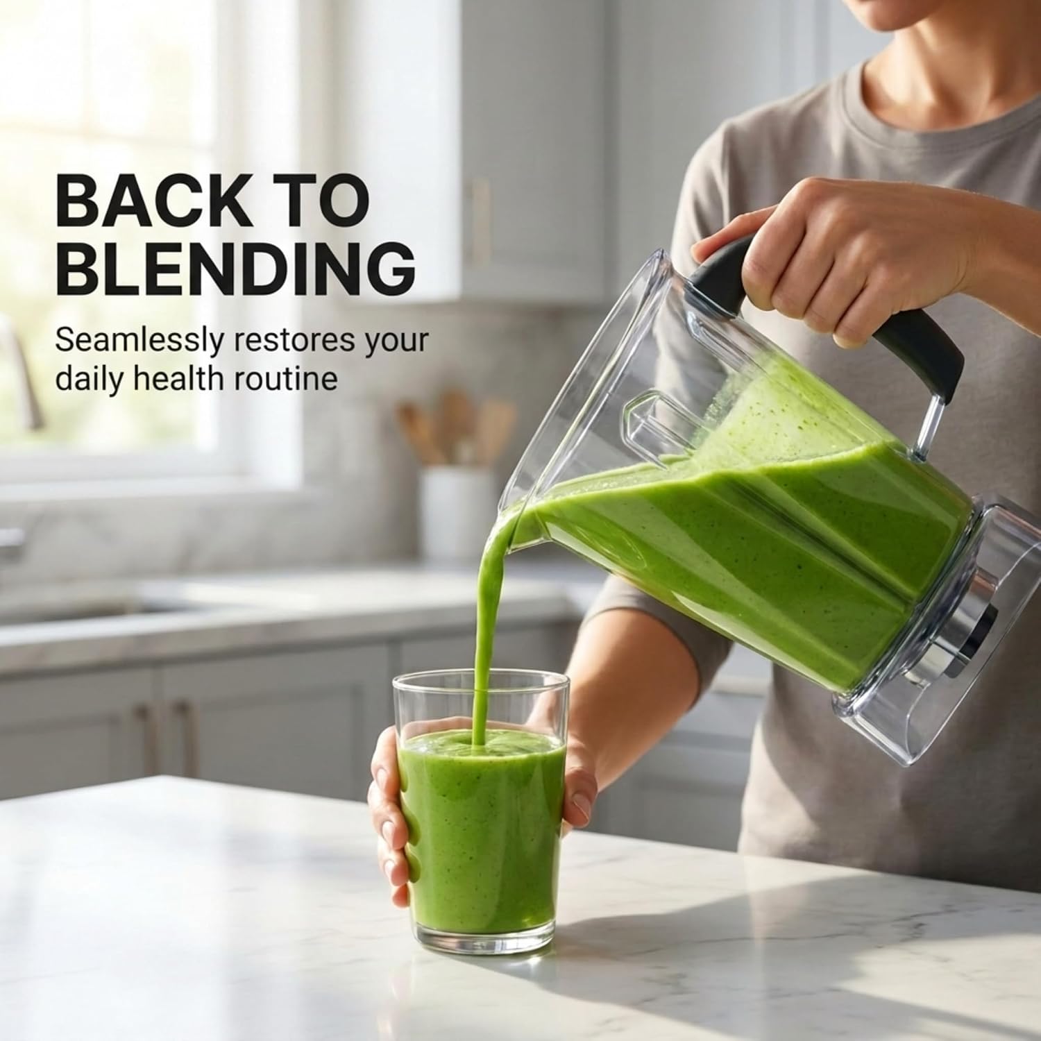 64oz Blender Pitcher Replacement BPA-Free Container with Lid and Blade, Compatible with Vitamix 5200, 5300, 6300, 7500, E310, E320, VM0197, VM0101, VM0100, VM0103, VM0197 Classic & Explorian Series