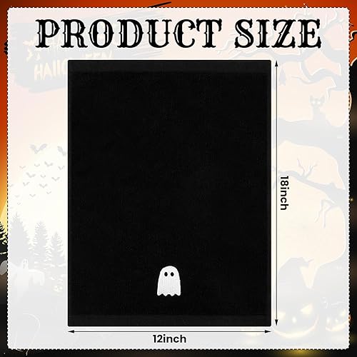 Miniatura 4 de 4 piezas de accesorios de baño de Halloween, dispensador de jabón fantasma, bomba de loción, toallas de mano de Halloween, toallas de mano con caja