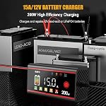 200W 15Amp Car Battery Charger, 12V Smart Battery Fast Charger for Car/Truck/Motorcycle Gel, AGM, Wet, SLA, EFB, LiFePO4, etc. with Pulse Repair Mode,Short-Circuit Protection, LCD Color Display