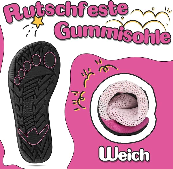 Kyopp Hausschuhe Kinder Mädchen Barfussschuhe Kindergarten Slippers Jungen Rutschfest Pantoffeln für Atmungsaktive Weich Lauflernschuhe Kleinkinder Schuhe - 5