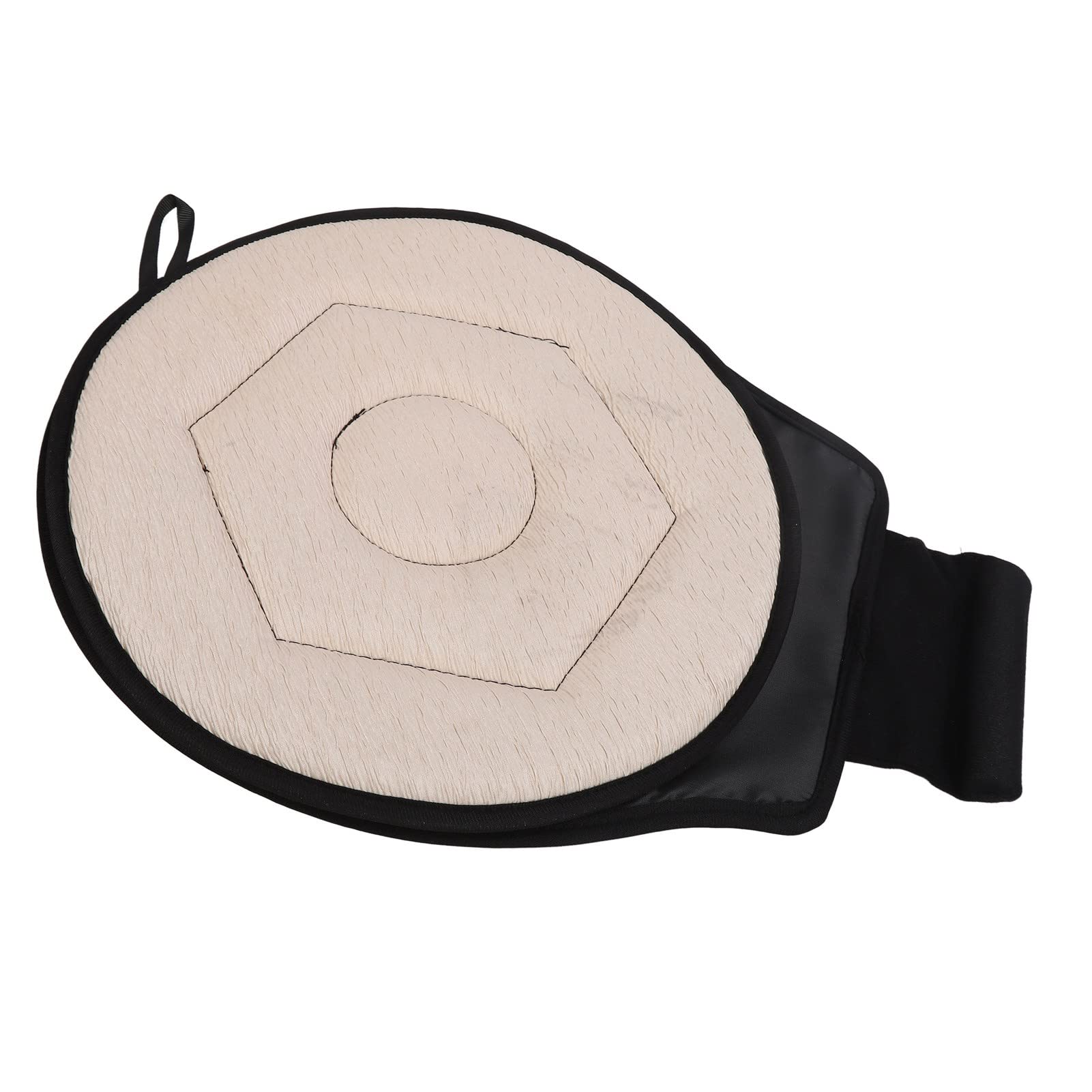lyrlody Cuscino Rotante per Auto Sedile Girevole 360 Gradi Antiscivolo Trasportabile Traspirante con Fibbia Cintura per Anziani Donne Incinte Bambini (Beige)