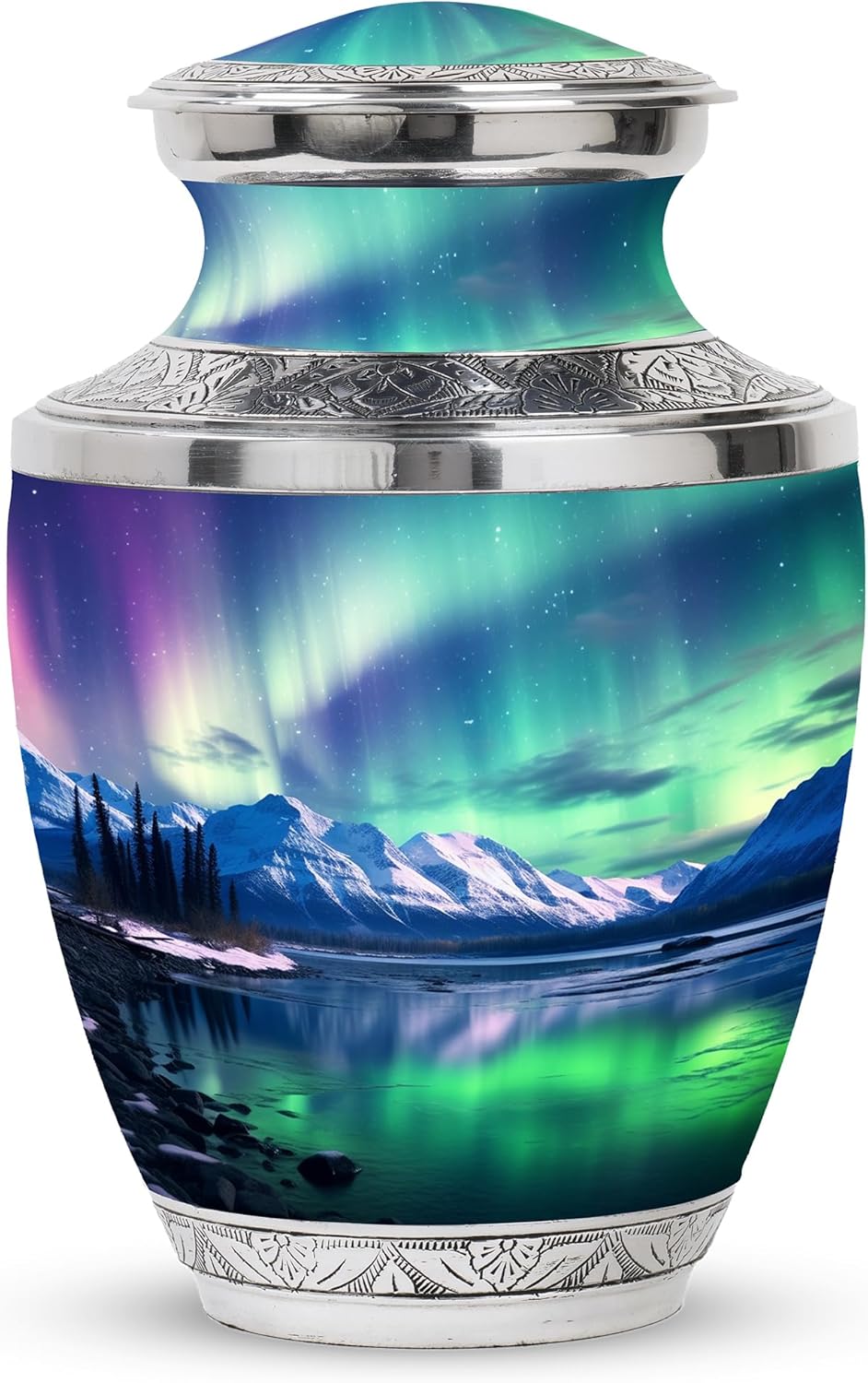 Aurora Borealis Cremation Urns for Human Ashes - 10 Inch Large Urns for Human Ashes Adult - Burial Urns for Mom Ashes -Funeral Urn for Adult Men - Urn for Son - Urn for Ashes Adult Male
