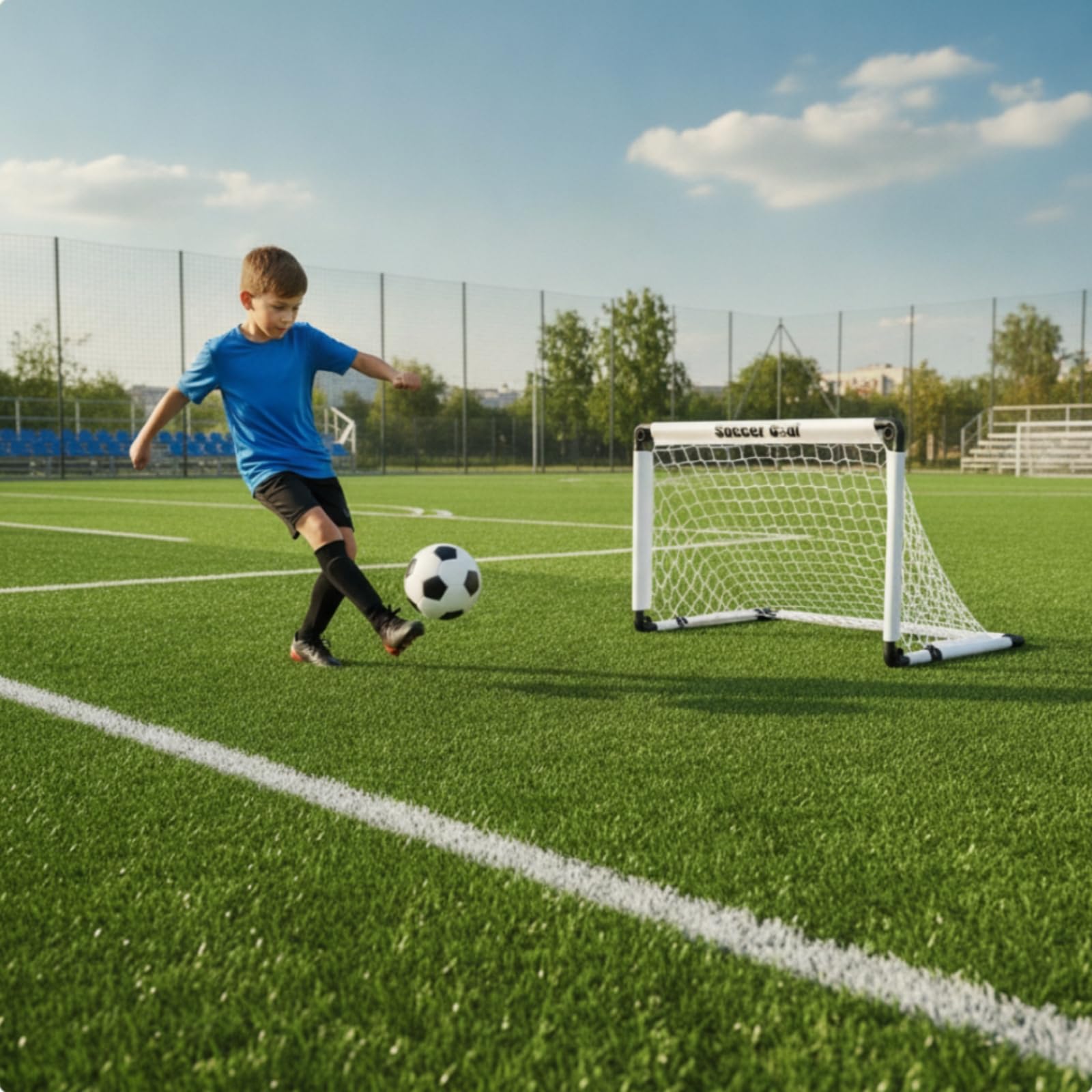 Equipo Deportivo Portería Infantil Plegable Tubular Portería Fútbol Plegable para Exterior, Interior, Entrenamiento