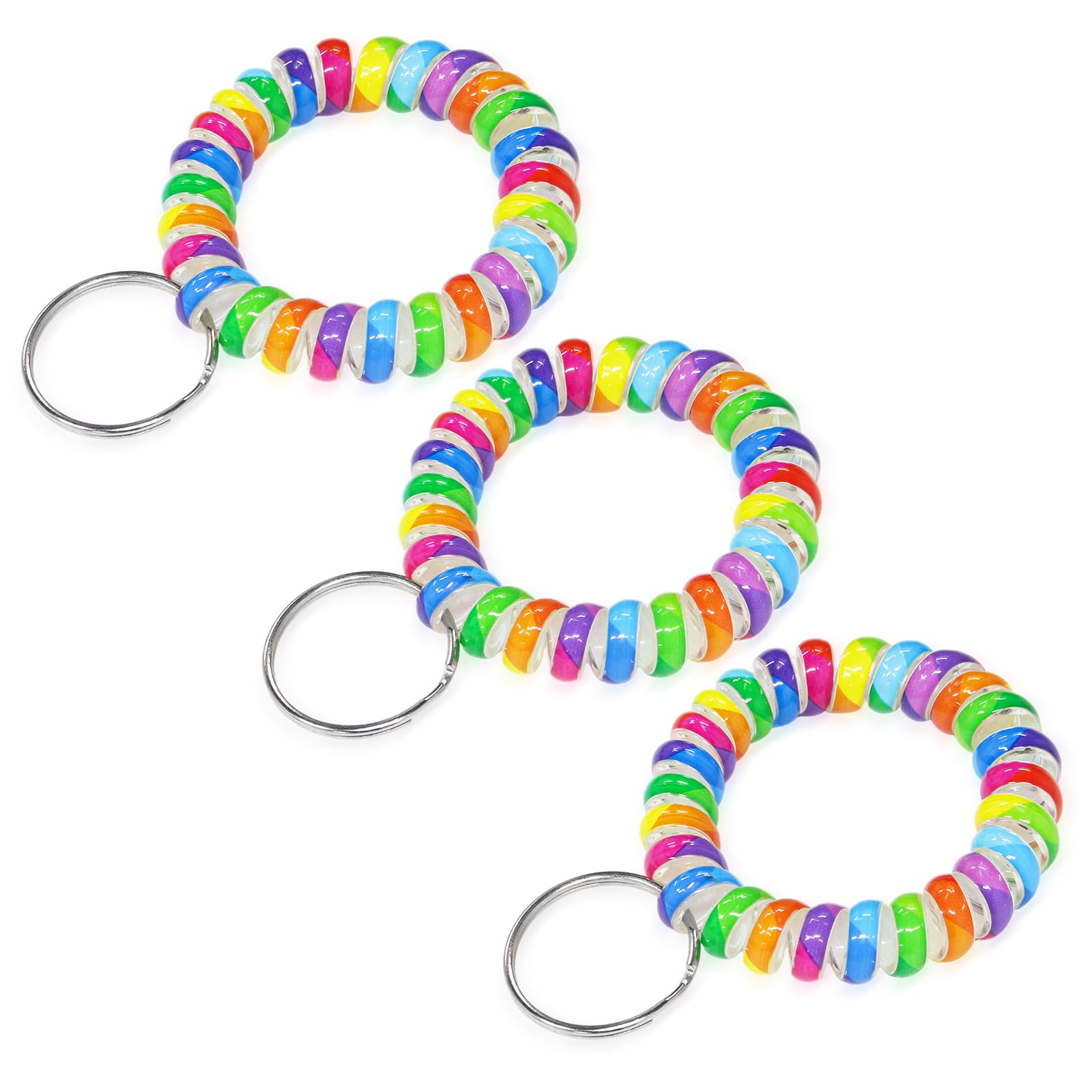 TENOC Spiral Coil Keychain, Anti-lost Key Chain Holder Lanyard Cord for Sauna Outdoor Sports and Gym Pool