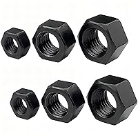Vista 1 de Qrity 20 tuercas hexagonales, tuerca hexagonal M5, tapón de rosca hexagonal, tuercas hexagonales de acero negro, tuerca hexagonal completa