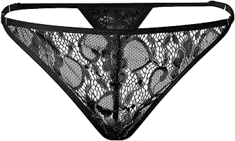 DTODWW Mens Lace G-string Thongs Low Rise Underwear Thongs Adjustable Jockstrapes Stretch Bikini Nightwear