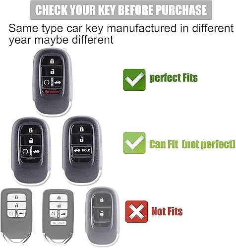 Miniatura 2 de Gematay Funda para llavero Honda con llavero, soporte para llave compatible con Honda Accord Civic CRV Smart Key Fob