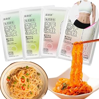 Konjac Instant Noodles Variety Pack - Low Carb Pasta Shirataki Spaghetti, Including Asian Wide Ramen and Vermicelli Food, Gluten-Free, 0 Sugar, Ready to Eat, Holiday Gift 36.97 Oz (Pack of 4)