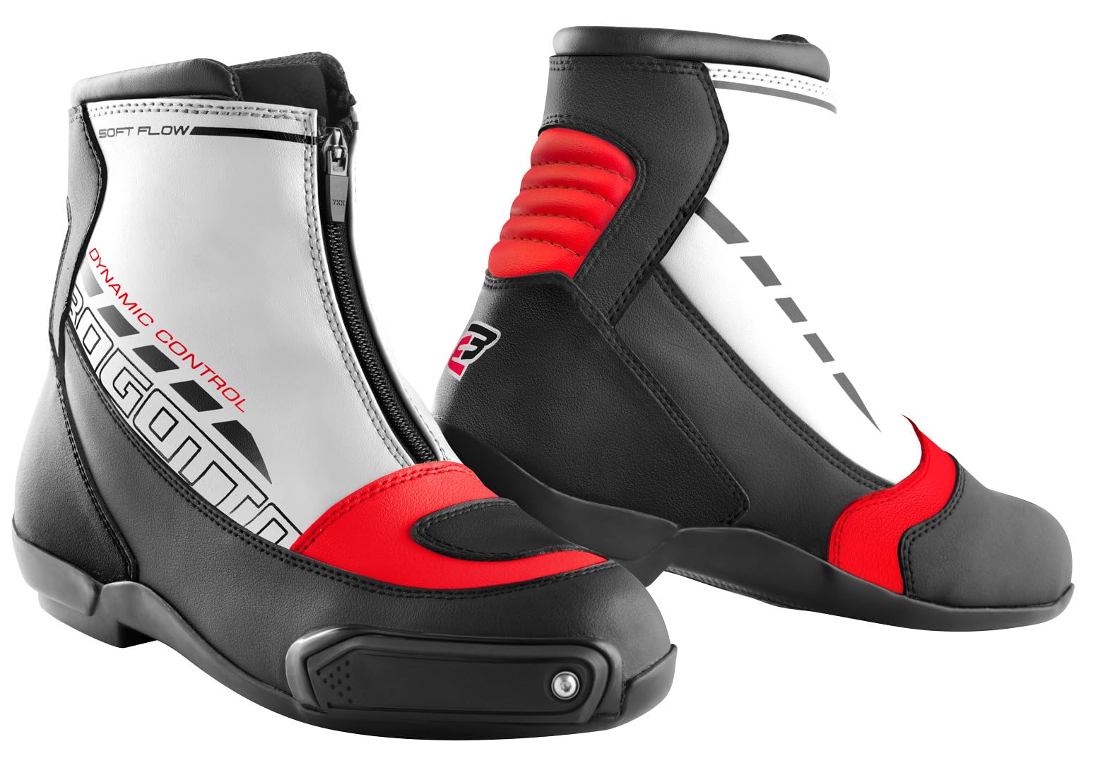 Bogotto Lap Motorradschuhe, weiß/schwarz/rot, 45 | Leder