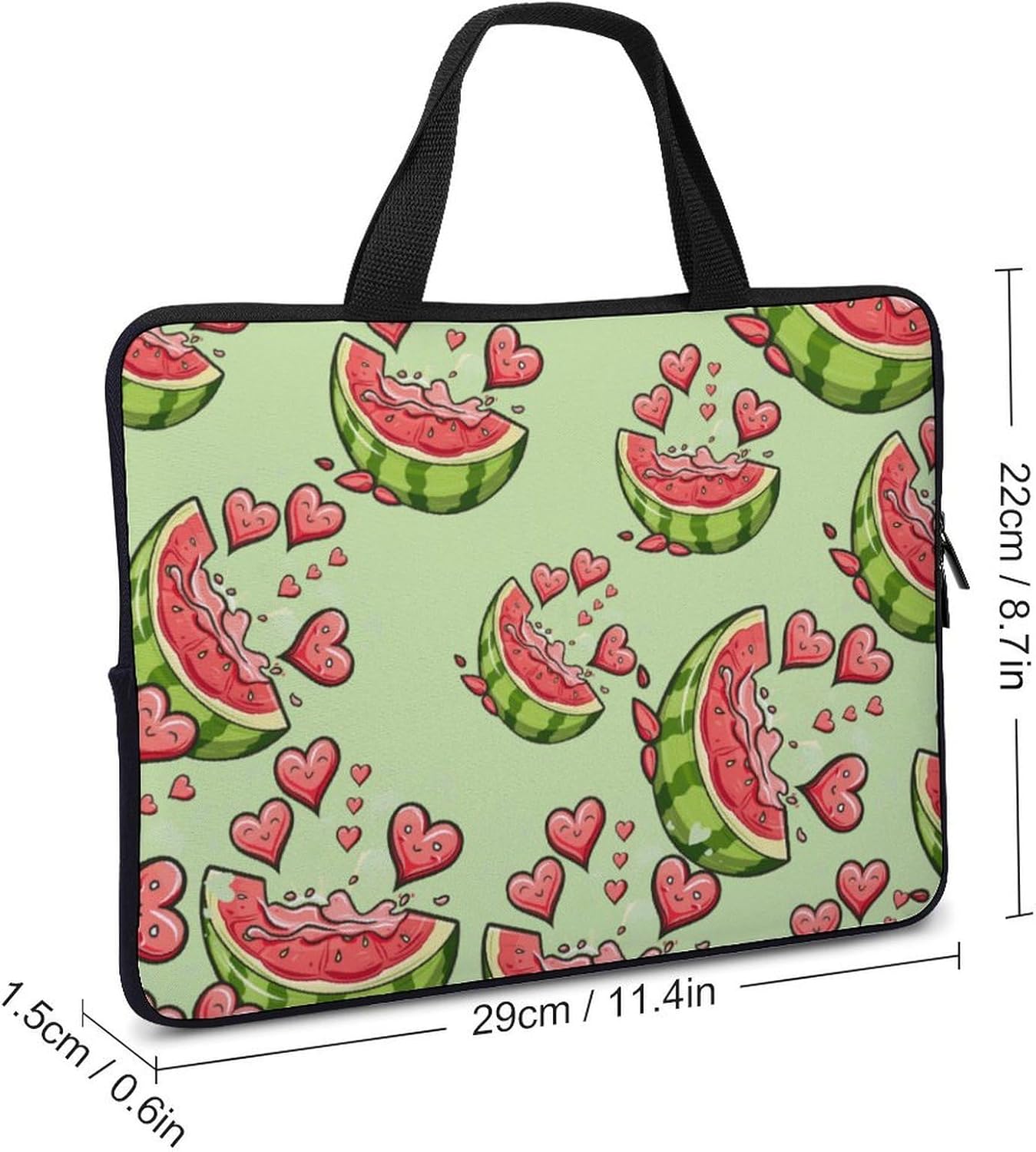 Watermelon Melon Fruit Laptop Bag Print Computer Sleeve Case Protector Briefcase Totes for Women Men