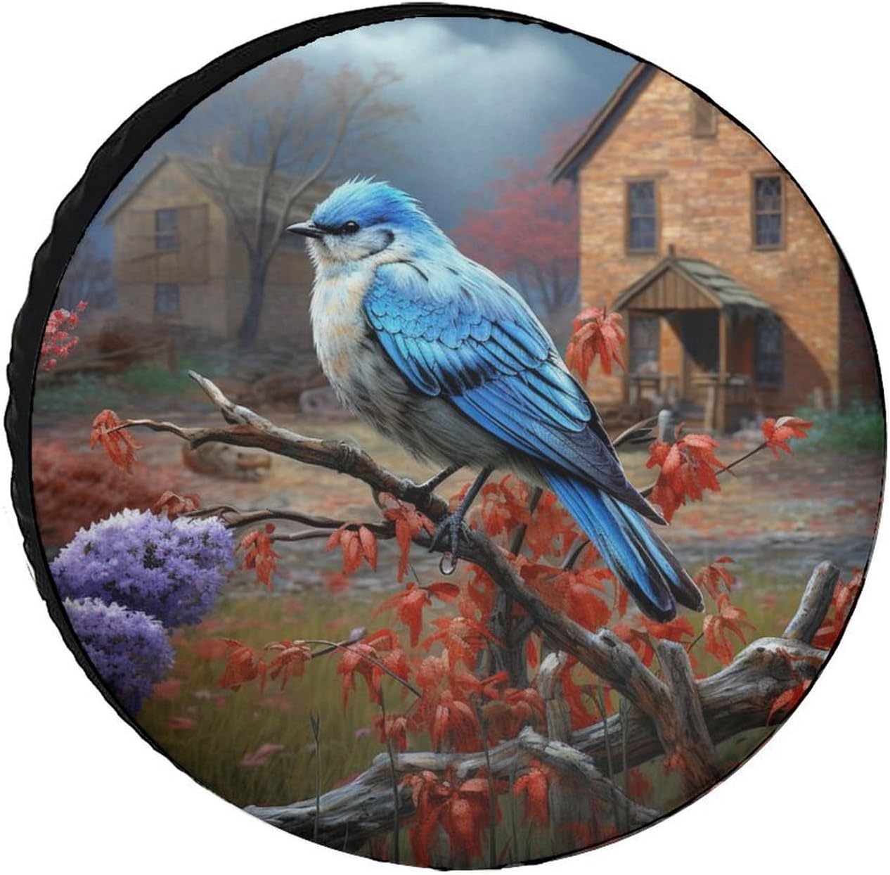 Spare Tire Cover Waterproof Wheel Protectors Bluebirds Song Wheel Covers Dust-Proof Spare Tire Wheel Cover Universal Wheel Tire Cover Fit for Trailer RV SUV Truck Camper Travel 30inch