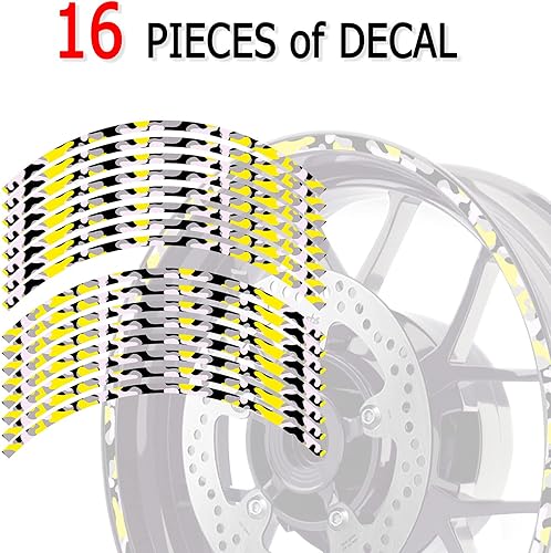 Vista 66 de MC MOTOPARTS Pegatinas de llanta exterior de 17 pulgadas C02B compatibles con YZF R125 MT125 MT07 MT10 MT25 FZ25 MT03 (rojo)