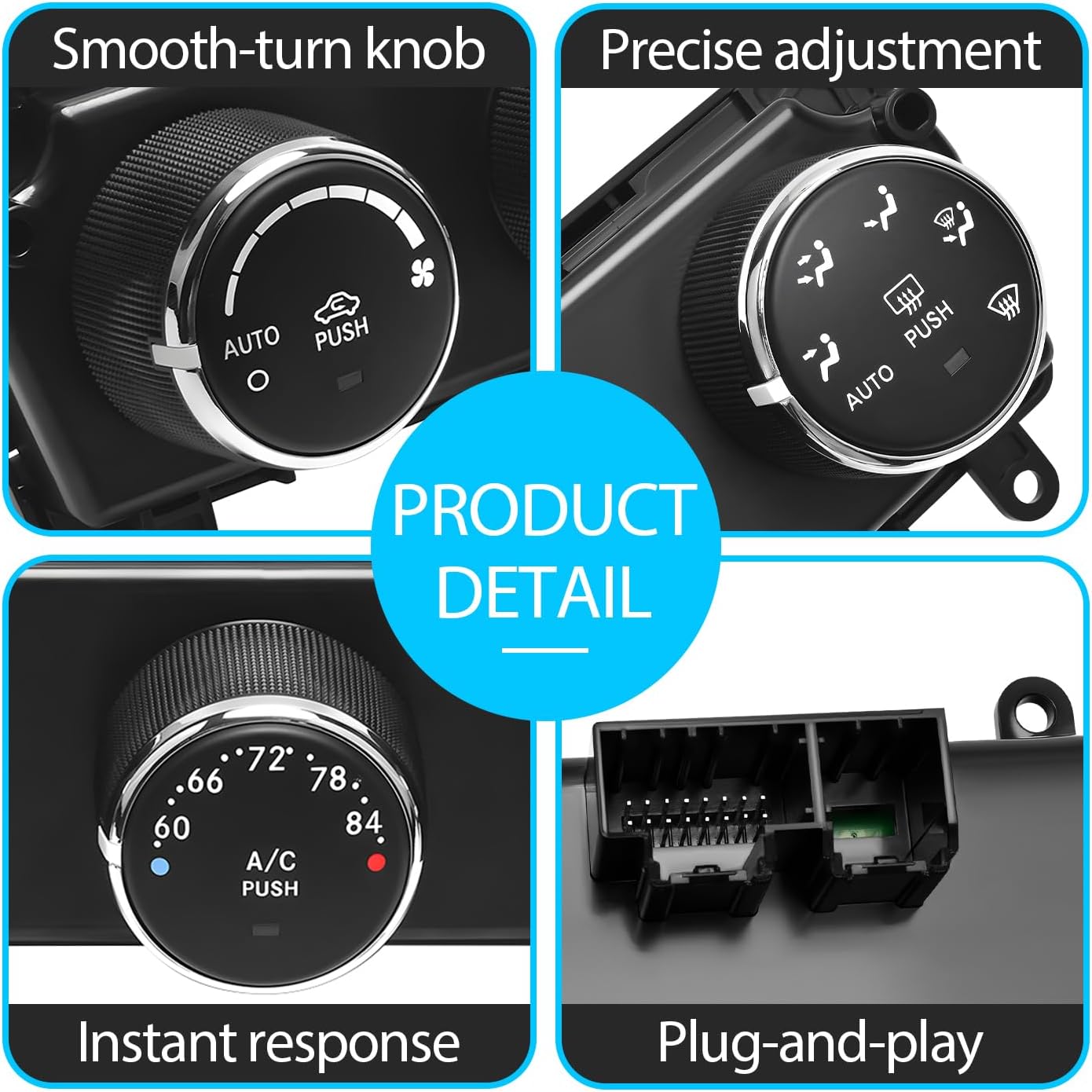 HVAC Heater Climate Control Module 55111170AI Compatible with Jeep Wrangler 2011-2013 Replace 55111170AA, 55111170AB, 55111170AC, 55111170AD