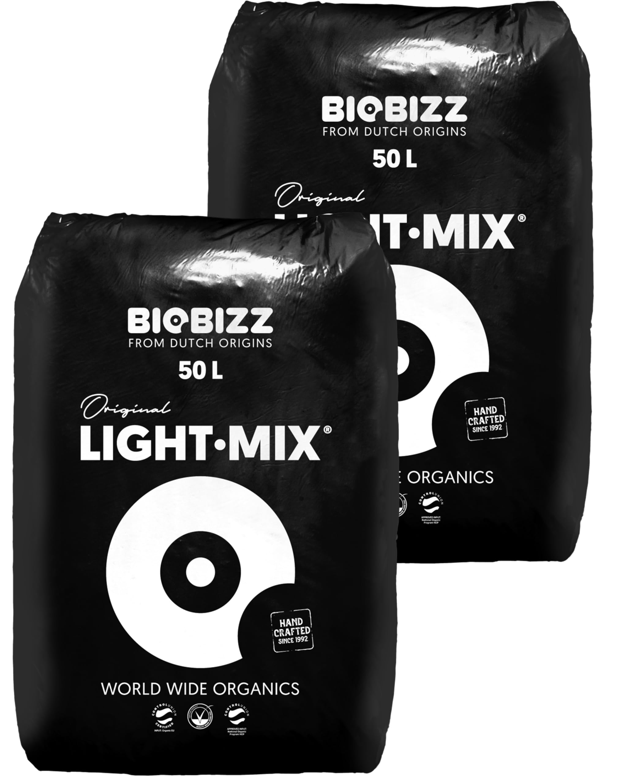 Growkingz Biobizz Lightmix 100 Liter, Biobizz Light Mix 2 x 50L Säcke, Gesamt 100L, Grow Erde Growererde