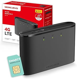 MERCUSYS MT110 Mifi with Free SIM card, 4G router, Travel Mobile Wifi Hotspot, Connects Up to 10 Devices, Rechargeable 2200mAh Battery for 10 hours, Portable Router with Sim Slot, Easy Management