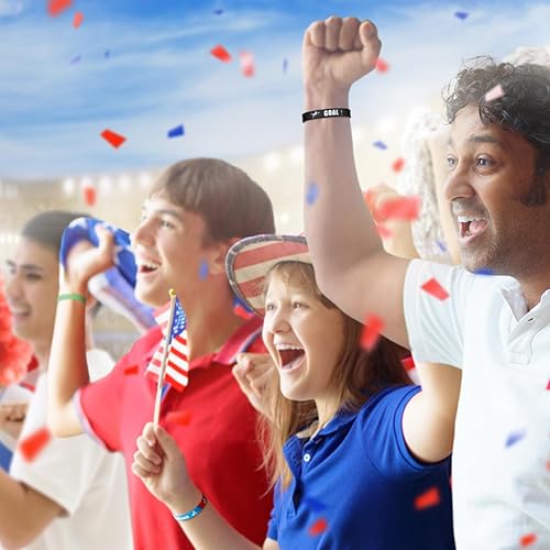 Miniatura 7 de Karenhi 96 pulseras de silicona para fiestas de fútbol, pulseras de goma a granel, accesorios de fútbol para decoración de fiesta de cumpleaños con