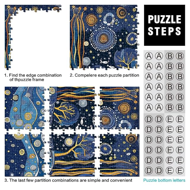 Foto 3 de 6 de Rompecabezas para Adultos 1000 Piezas Océano al Estilo de Gustav Klimt Juego Educativo Familiar Juguetes…