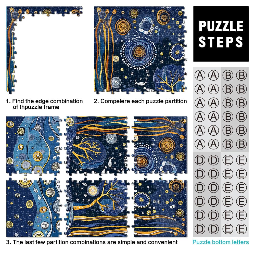 Puzzles de 2000 Piezas para Adolescentes Océano al Estilo de Gustav Klimt Regalos de Juegos desafiantes Apto para Parejas 70x100cm