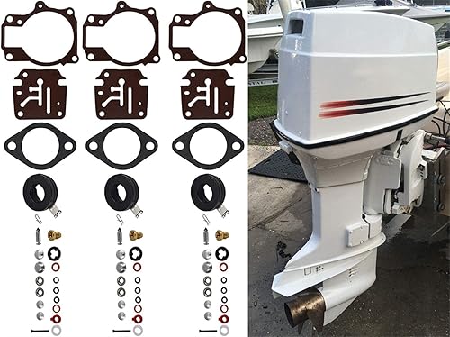 Miniatura 1 de munirater Kit de reparación de carburador de 3 piezas con flotador de repuesto para Johnson 65 70 75 HP 396701 392061 398729