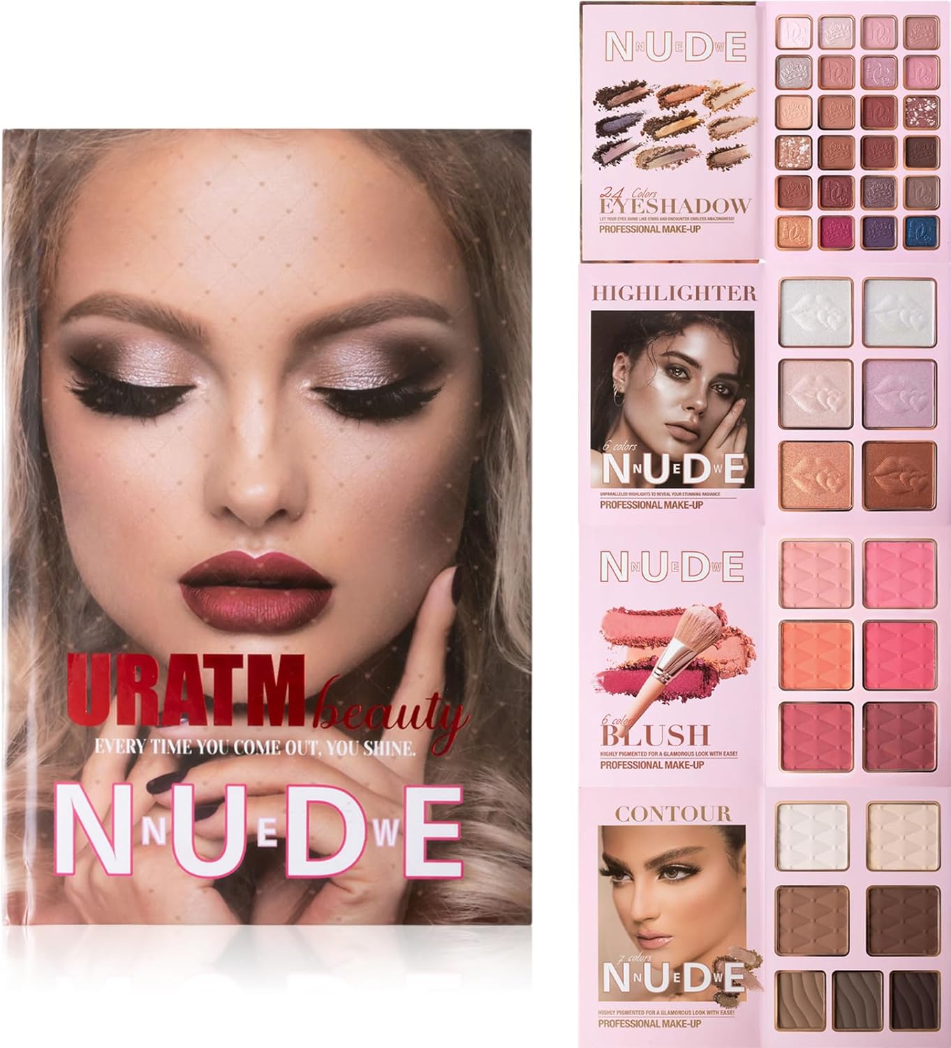Joyeee All in One Makeup Kit Full Makeup Set, 24 Eyeshadow Palette, 6 Highlighters, 6 Blushers, 7 Contours, Long Lasting Waterproof Easy to Apply Cosmetic Set for the Perfect Look