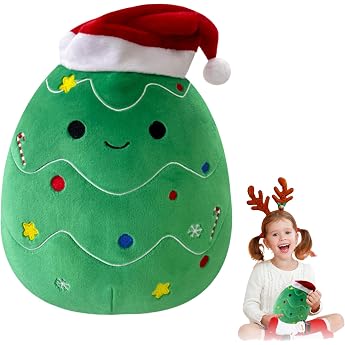 POPOYU Weihnachten Pl sch8  Kleines Kuscheltier Weihnachtsbaum Stofftier Gef llte Pl schpuppeWeihnachten Squishmallows Pl schkissen Spielzeug f r Kinder M dchen Jungen Xmas Sofa Dekoration Geschenk