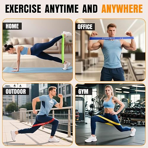 Miniatura 8 de Resistance Bands for Working Out Women  Men Exercise Bands Set with Carry Bag Instruction Guide for Whole-Body Fitness Booty Leg Arm Stretching