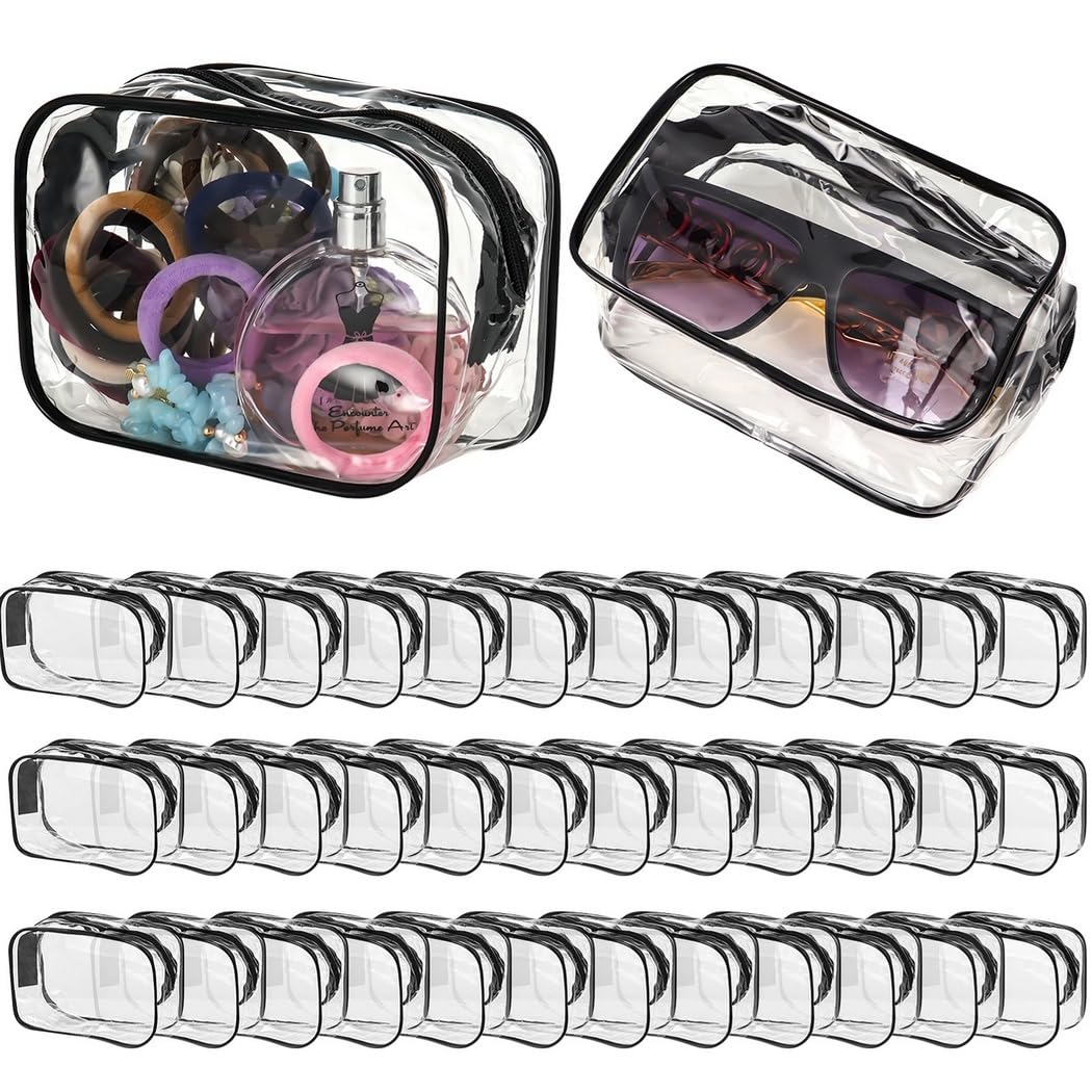 36-teiliges transparentes PVC-Kulturbeutel-Set, wasserdichte Make-up- und Aufbewahrungstaschen, Organizer mit Reißverschluss für Reisen, Hautpflege und Badezimmer
