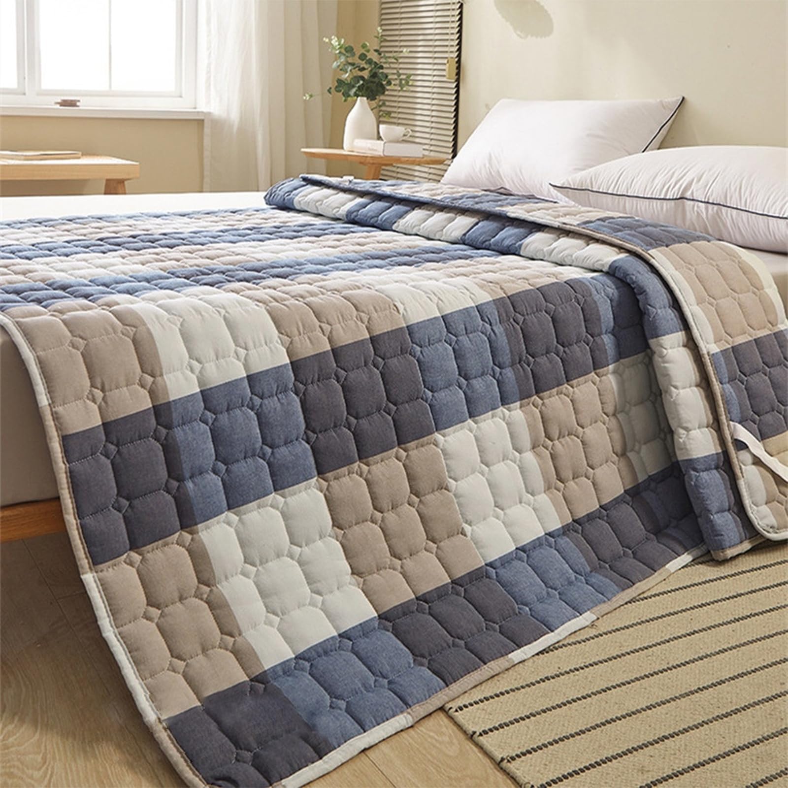 Surmatelas 120x200cm doté de 4 Coins élastiqués en Microfibre, Surmatelas de Confort Moelleux et hypoallergénique